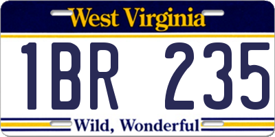 WV license plate 1BR235