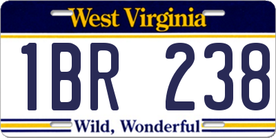 WV license plate 1BR238