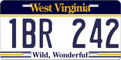 WV license plate 1BR242