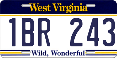 WV license plate 1BR243