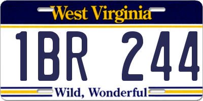 WV license plate 1BR244