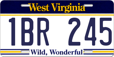 WV license plate 1BR245