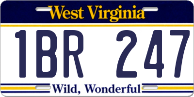 WV license plate 1BR247