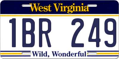 WV license plate 1BR249