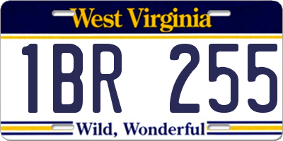 WV license plate 1BR255