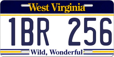 WV license plate 1BR256