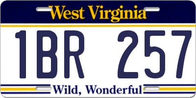 WV license plate 1BR257