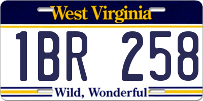 WV license plate 1BR258