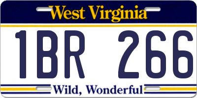 WV license plate 1BR266