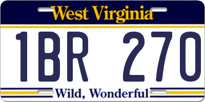 WV license plate 1BR270