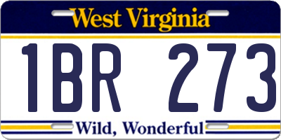 WV license plate 1BR273