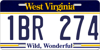 WV license plate 1BR274