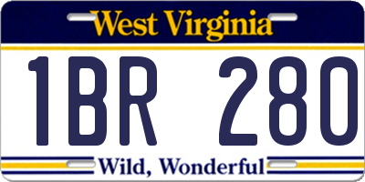 WV license plate 1BR280