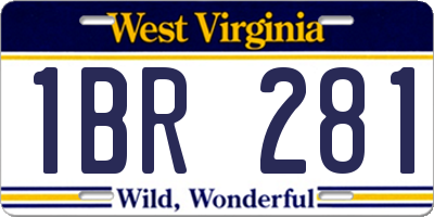 WV license plate 1BR281