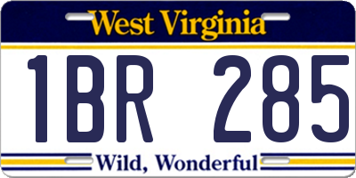WV license plate 1BR285