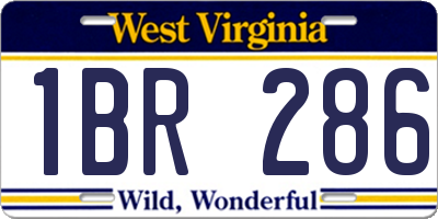 WV license plate 1BR286