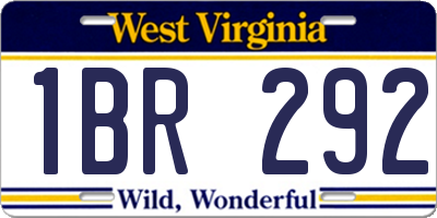 WV license plate 1BR292