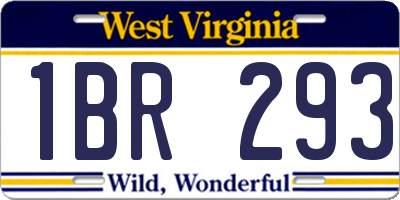WV license plate 1BR293