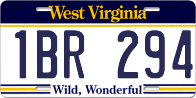 WV license plate 1BR294