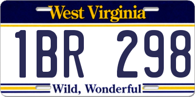 WV license plate 1BR298