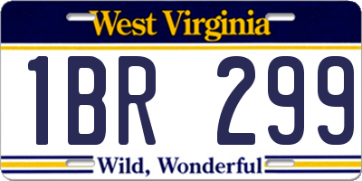 WV license plate 1BR299