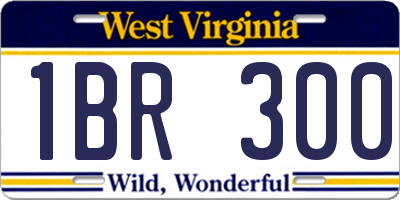WV license plate 1BR300