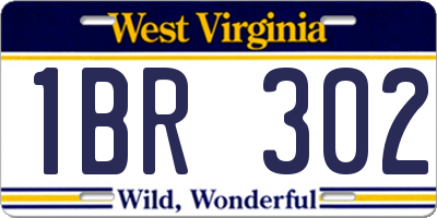 WV license plate 1BR302