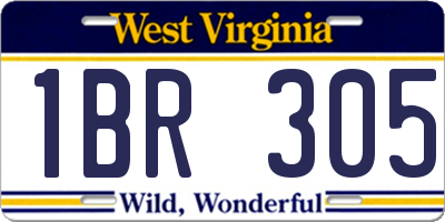 WV license plate 1BR305
