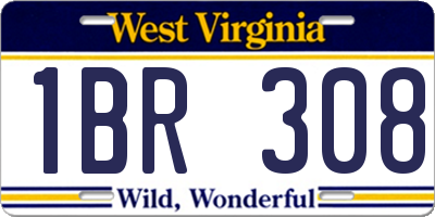 WV license plate 1BR308