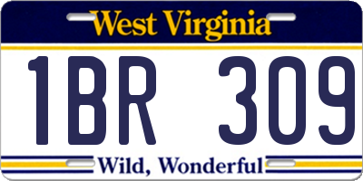 WV license plate 1BR309