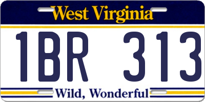 WV license plate 1BR313
