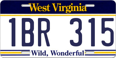 WV license plate 1BR315