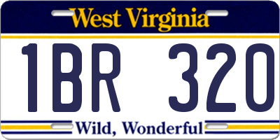 WV license plate 1BR320
