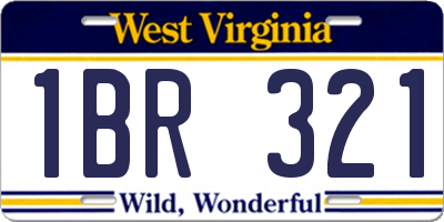 WV license plate 1BR321
