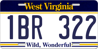 WV license plate 1BR322