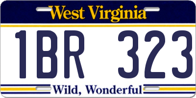 WV license plate 1BR323
