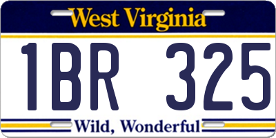 WV license plate 1BR325