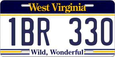 WV license plate 1BR330