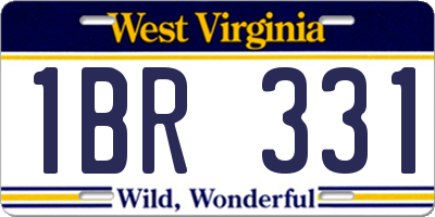 WV license plate 1BR331