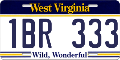 WV license plate 1BR333