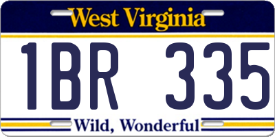 WV license plate 1BR335
