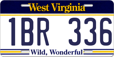 WV license plate 1BR336