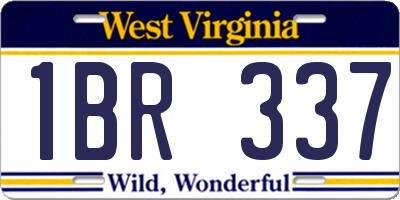 WV license plate 1BR337