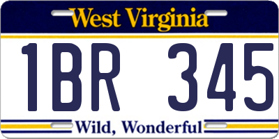 WV license plate 1BR345