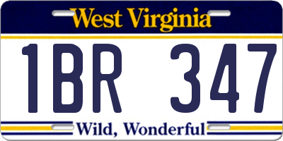 WV license plate 1BR347
