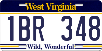 WV license plate 1BR348
