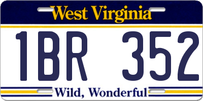 WV license plate 1BR352