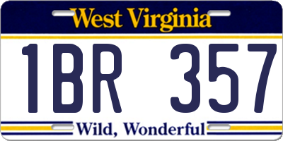WV license plate 1BR357