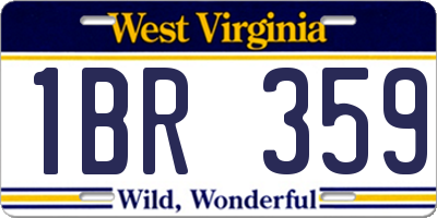 WV license plate 1BR359