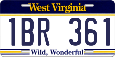 WV license plate 1BR361